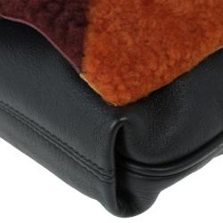 Pre Owned Fendi Shearling Love Letter Flap Bag