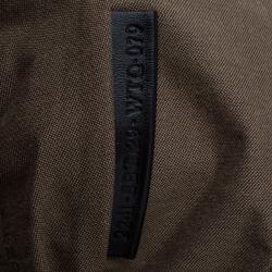 Pre Owned Fendi Beige/Brown Zucchino Coated Canvas Drawstring Flap Crossbody Bag