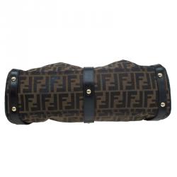 Pre Owned Fendi Tobacco Zucca Canvas and Leather Medium Magic Bag