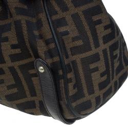 Pre Owned Fendi Tobacco Zucca Canvas and Leather Medium Magic Bag
