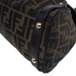 Pre Owned Fendi Tobacco Zucca Canvas and Leather Medium Magic Bag