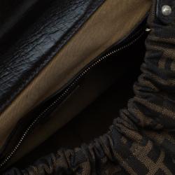 Pre Owned Fendi Tobacco Zucca Canvas and Leather Medium Magic Bag