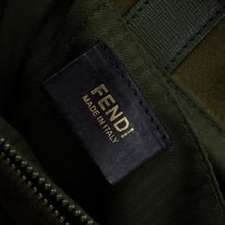 Pre Owned Fendi Olive Green Saffiano Leather 2Jours Tote