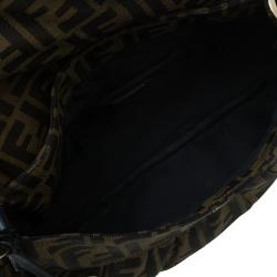 Pre Owned Fendi Tobacco Zucca Canvas and Sequins Chef Shoulder Bag