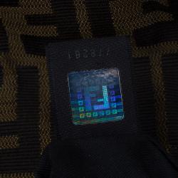 Pre Owned Fendi Tobacco Zucca Canvas and Sequins Chef Shoulder Bag