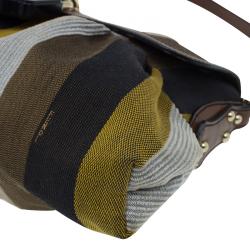 Pre Owned Fendi Multicolor Striped Canvas Limited Edition Chef Flap Bag