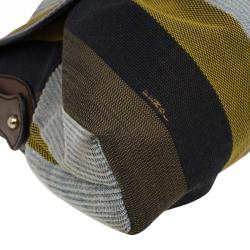 Pre Owned Fendi Multicolor Striped Canvas Limited Edition Chef Flap Bag