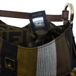 Pre Owned Fendi Multicolor Striped Canvas Limited Edition Chef Flap Bag