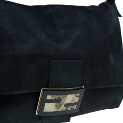 Pre Owned Fendi Black Soft Leather Mama Forever Shoulder Bag