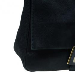 Pre Owned Fendi Black Soft Leather Mama Forever Shoulder Bag