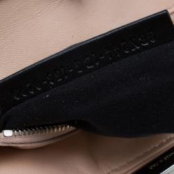 Pre Owned Fendi Pink/Red Leather Mini Studded Peekaboo Top Handle Bag