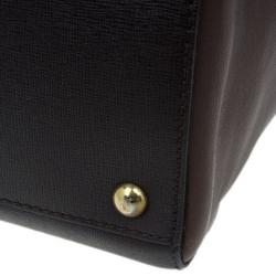 Pre Owned حقيبة فندي توجور جلد بني