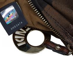 Pre Owned Fendi Multicolor Striped Canvas Chef Chain Hobo