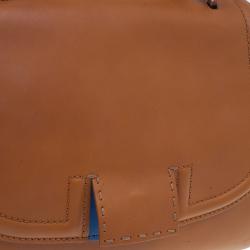 Pre Owned Fendi Brown Leather ‘Silvana’ Top Handle Satchel