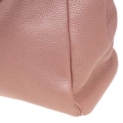 Pre Owned Fendi Metallic Pink Selleria Leather Large Peekaboo Top Handle Bag