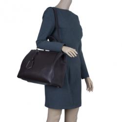 Pre Owned Fendi Brown Leather 2Jours Elite Shopper