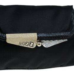 Pre Owned حقيبة كلتش فندي ساتان سوداء