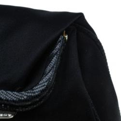 Pre Owned حقيبة كلتش فندي ساتان سوداء