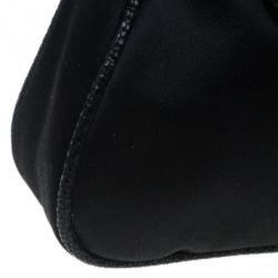 Pre Owned حقيبة كلتش فندي ساتان سوداء