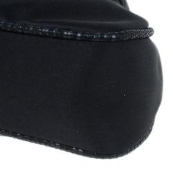 Pre Owned حقيبة كلتش فندي ساتان سوداء