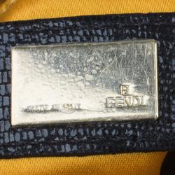 Pre Owned حقيبة كلتش فندي ساتان سوداء