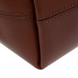 Pre Owned Fendi Tobacco/Brown Pequin Striped Canvas and Leather Roll Tote