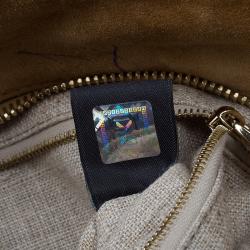 Pre Owned Fendi Tobacco/Brown Pequin Striped Canvas and Leather Roll Tote