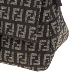 Fendi Brown Zucchino Canvas Mini Mama Baguette Bag