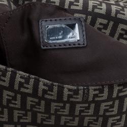 Fendi Brown Zucchino Canvas Mini Mama Baguette Bag