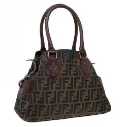 Pre Owned Fendi Brown Zucca Canvas Chef De Jour Bag