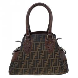Pre Owned Fendi Brown Zucca Canvas Chef De Jour Bag