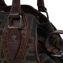 Pre Owned Fendi Brown Zucca Canvas Chef De Jour Bag