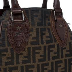 Pre Owned Fendi Brown Zucca Canvas Chef De Jour Bag