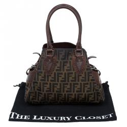 Pre Owned Fendi Brown Zucca Canvas Chef De Jour Bag