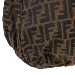 Pre Owned Fendi Tobacco/Black Zucca Canvas Large Mia Shoulder Bag
