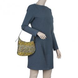 Pre Owned Fendi Zucchino Oyster Small Hobo