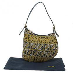 Pre Owned Fendi Zucchino Oyster Small Hobo
