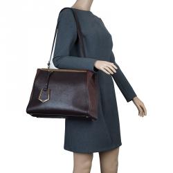 Pre Owned Fendi Bi Color Saffiano Leather 2Jours Tote