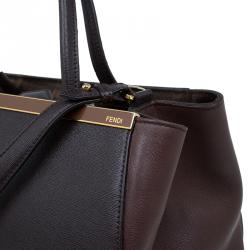 Pre Owned Fendi Bi Color Saffiano Leather 2Jours Tote