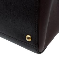 Pre Owned Fendi Bi Color Saffiano Leather 2Jours Tote
