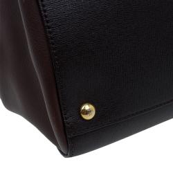 Pre Owned Fendi Bi Color Saffiano Leather 2Jours Tote