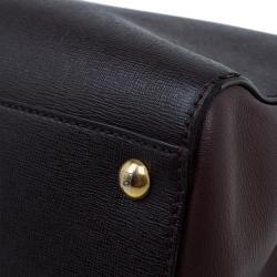 Pre Owned Fendi Bi Color Saffiano Leather 2Jours Tote