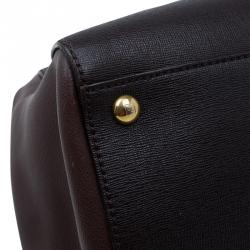 Pre Owned Fendi Bi Color Saffiano Leather 2Jours Tote