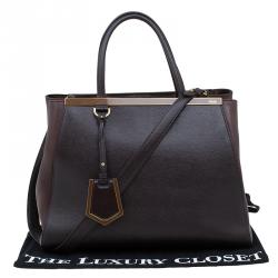 Pre Owned Fendi Bi Color Saffiano Leather 2Jours Tote
