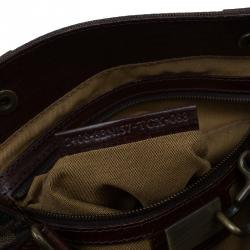 Pre Owned Fendi Tobacco Zucca Canvas/Leather Small Du Jour Tote