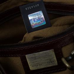 Pre Owned Fendi Tobacco Zucca Canvas/Leather Small Du Jour Tote