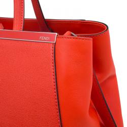 Pre Owned Fendi Orange Saffiano Leather 2Jours Tote