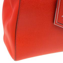 Pre Owned Fendi Orange Saffiano Leather 2Jours Tote