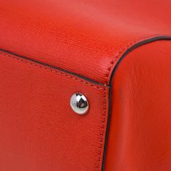 Pre Owned Fendi Orange Saffiano Leather 2Jours Tote