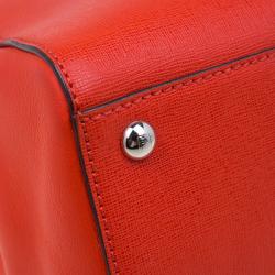 Pre Owned Fendi Orange Saffiano Leather 2Jours Tote